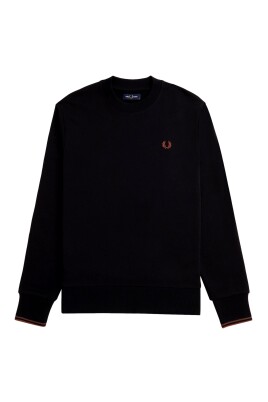 sweatshirt-noir-a-col-rond-et-logo-brode