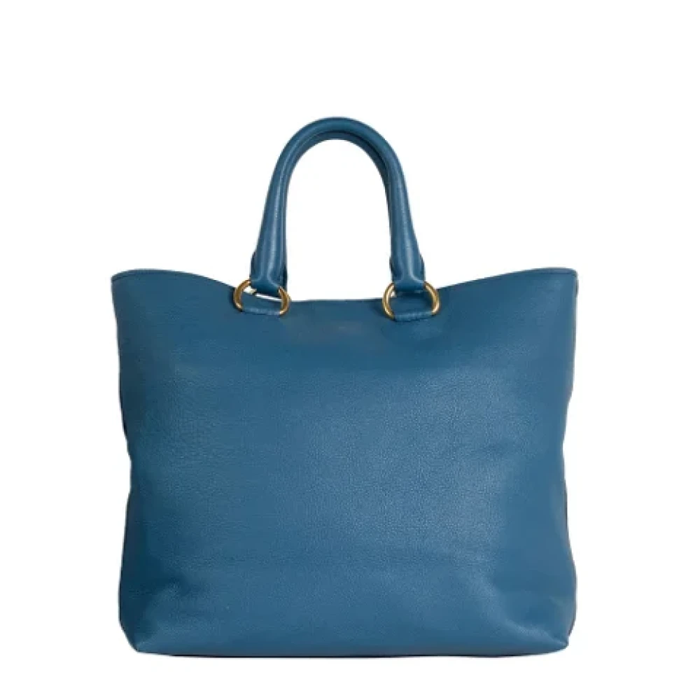 Prada Vintage Pre-owned Leather prada-bags Blue Dames