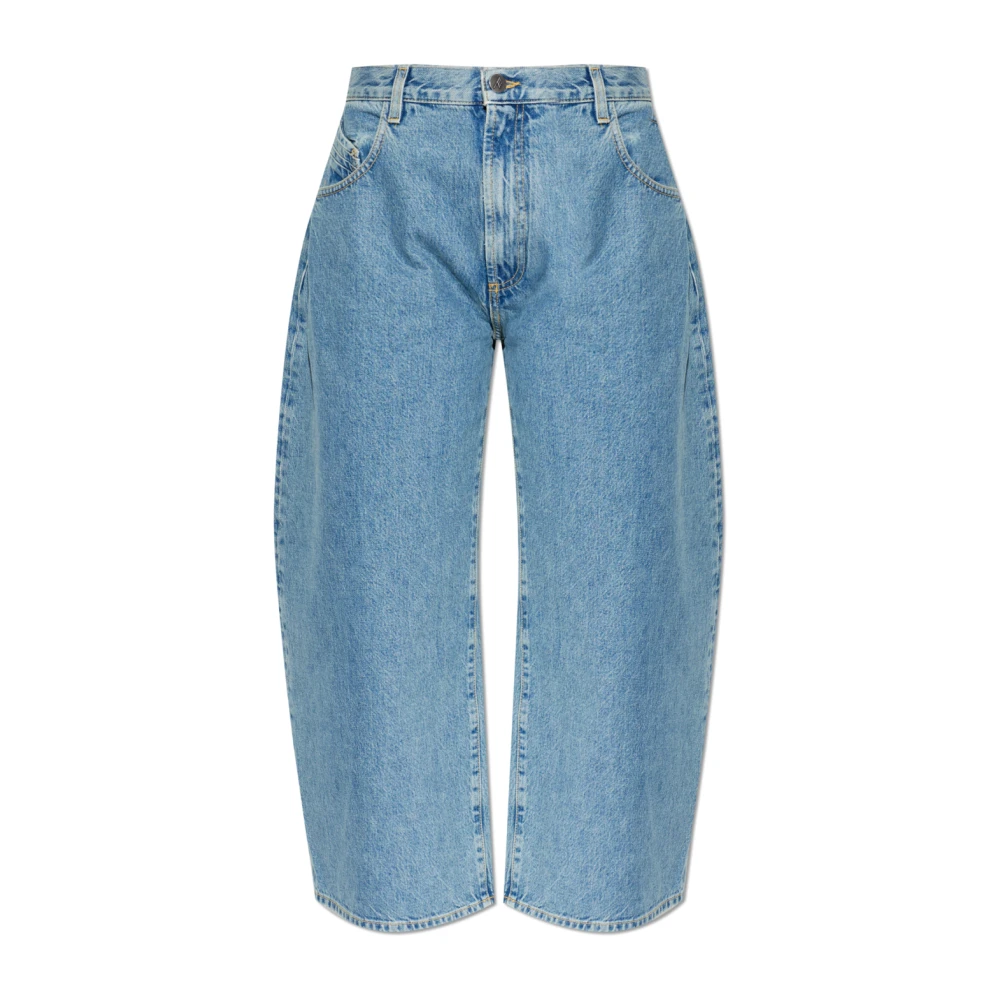 The Attico Women's Blue Cropped Jeans, W26, Wide-Leg Jeans