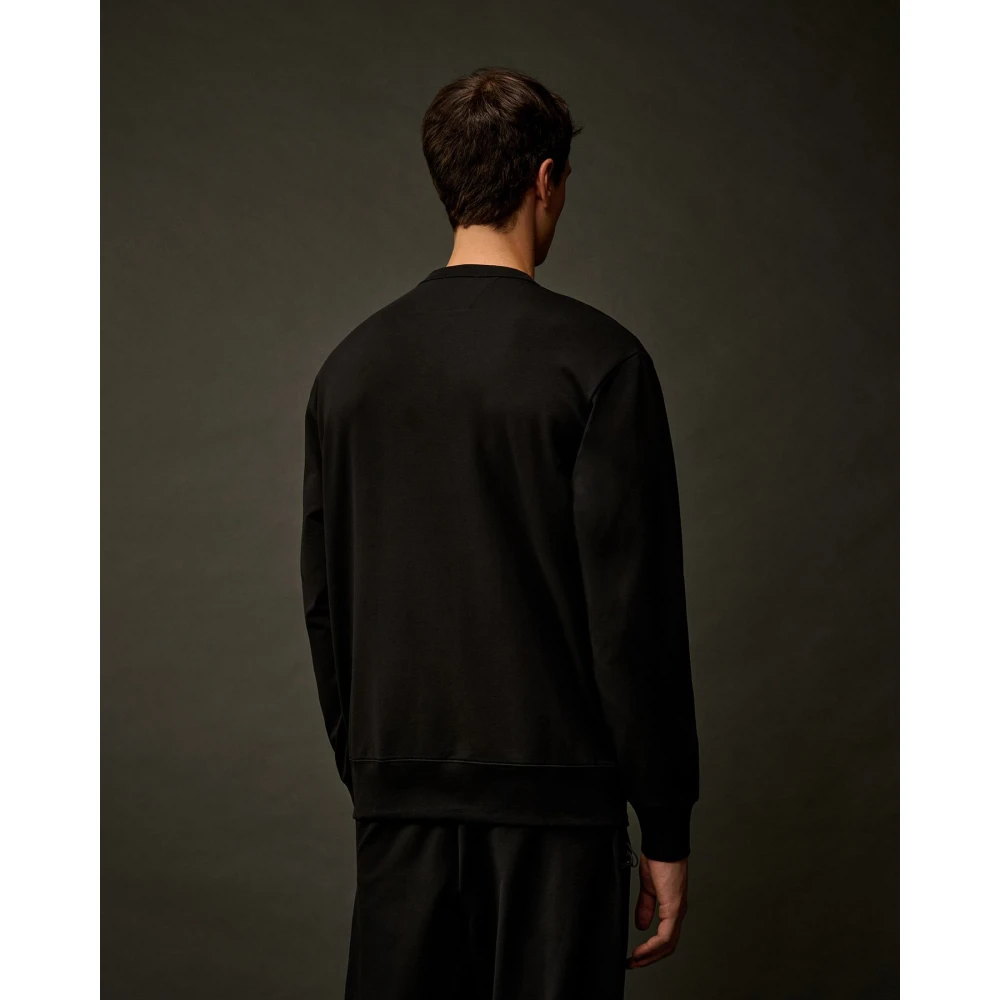 C.P. Company Zwarte Metropolis Logo Crew Neck Sweatshirt Black Heren