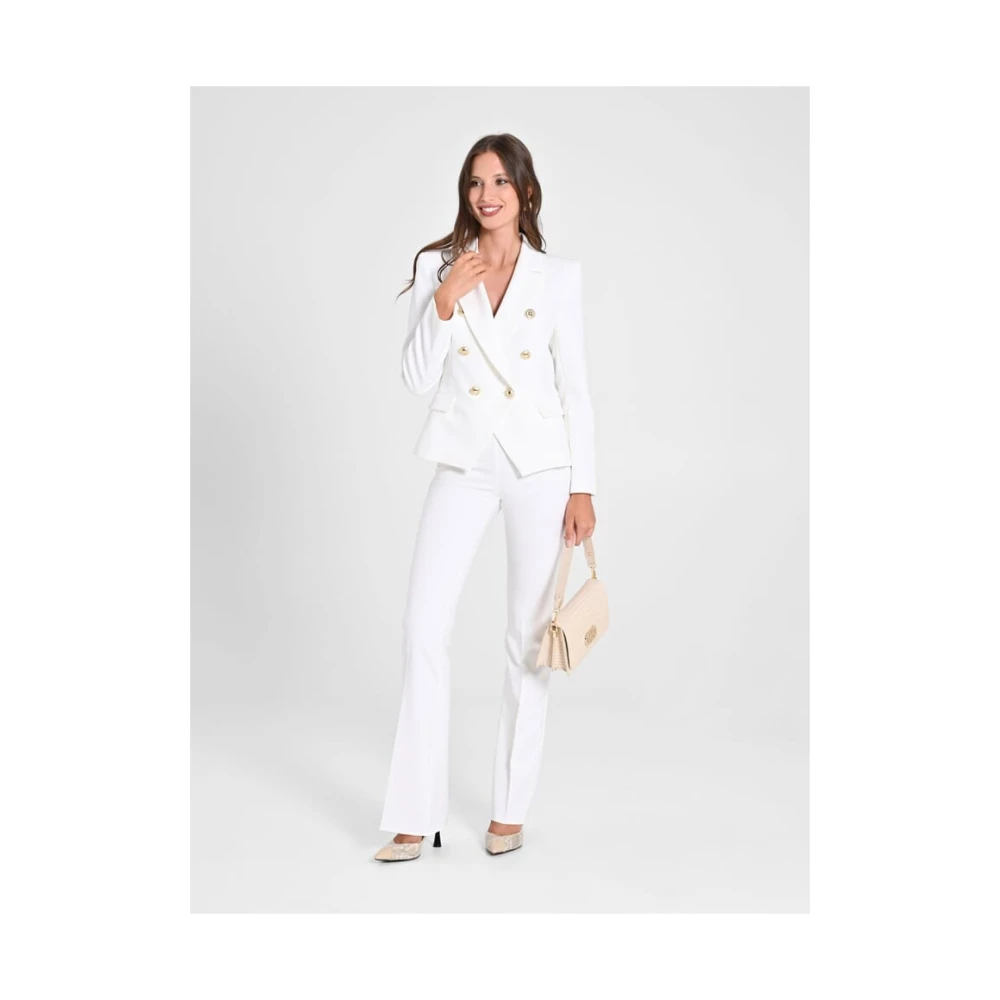 RINASCIMENTO Dubbelrijige blazer in technische stof White Dames