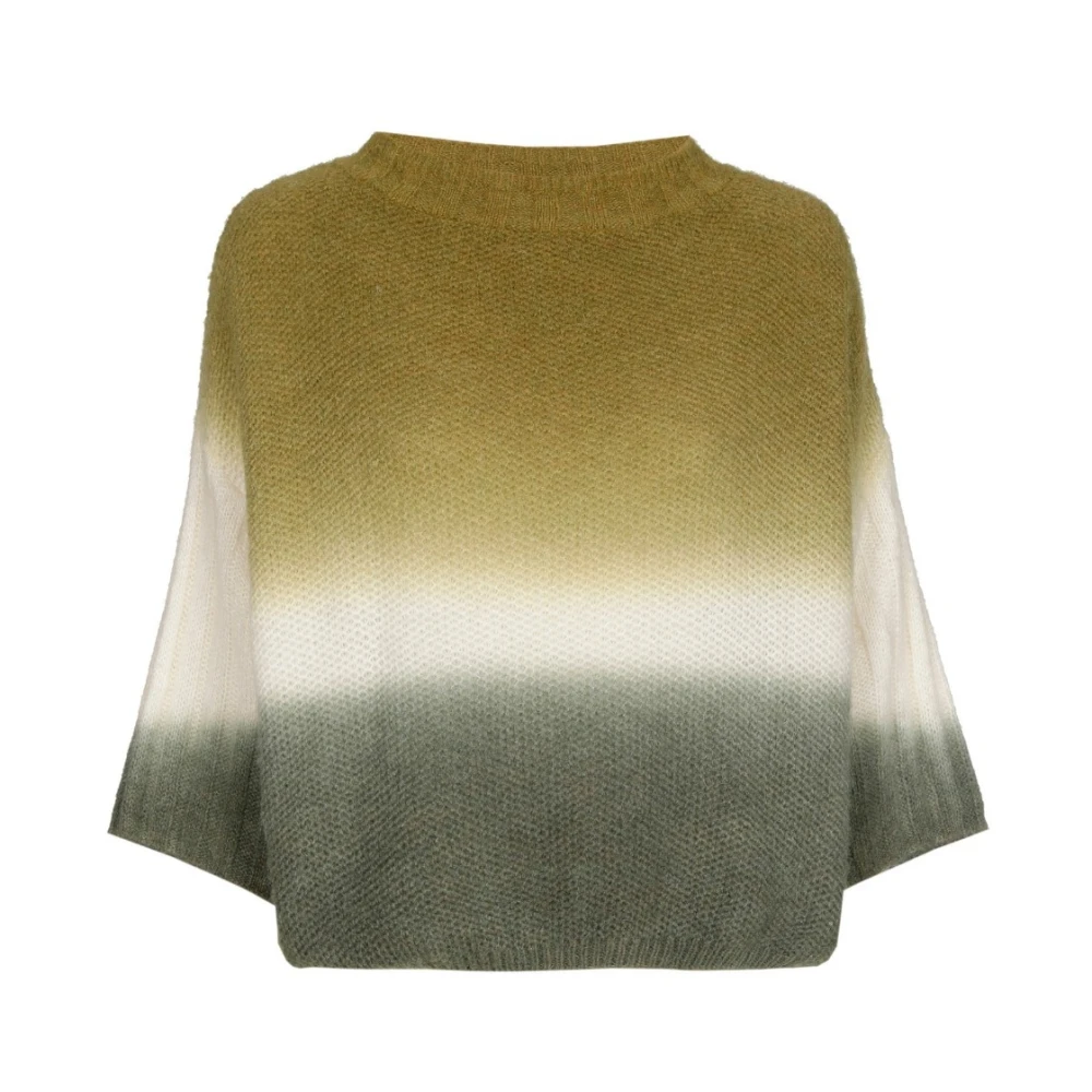 Marie Méro Tricolor Gebreide Trui Green Dames
