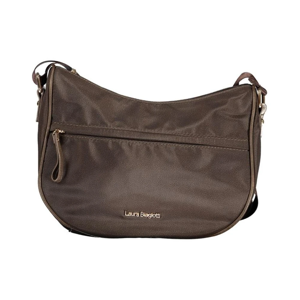 Laura Biagiotti Women's Brown Polyester Handbag With Multiple Compartments
