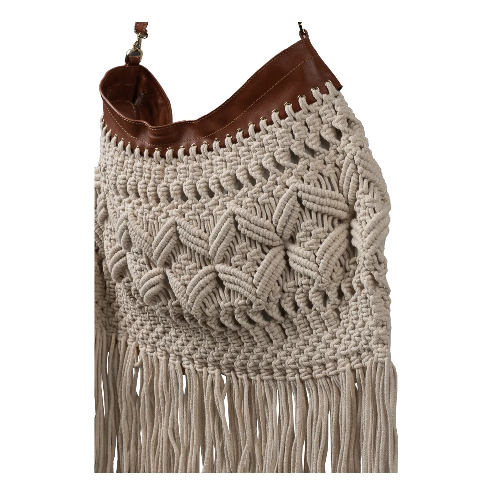 PATRIZIA PEPE Boho Franje Schoudertas Brown Dames