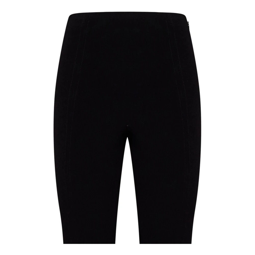 Amen Zwarte Flared Crepe Broek Black Dames