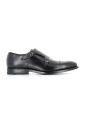 black-brushed-leather-flat-shoes