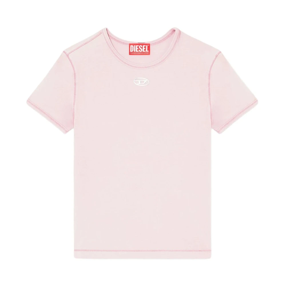 Diesel Women's Pink T-Shirts And Polos - T-Shirts - M - Tops