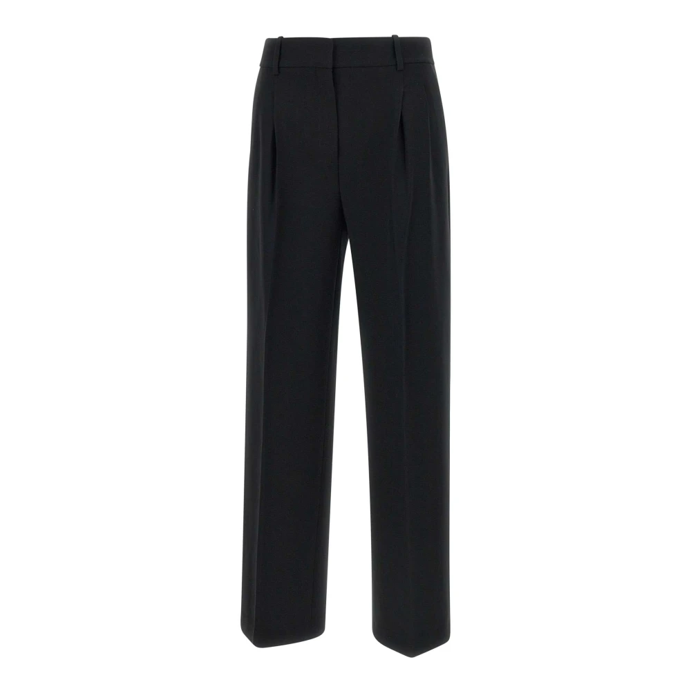 Theory Zwarte Wijde Pijp Admiral Crepe Broek Black Dames
