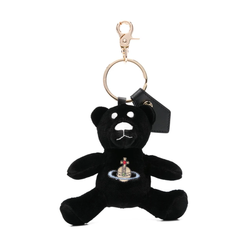 Vivienne Westwood Zwarte sleutelhangers met Orb Logo Borduurwerk Black Dames