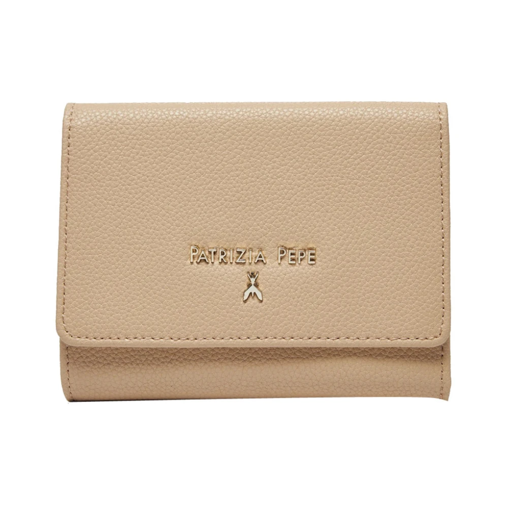 PATRIZIA PEPE Elegante Beige Leren Portemonnee Beige Dames