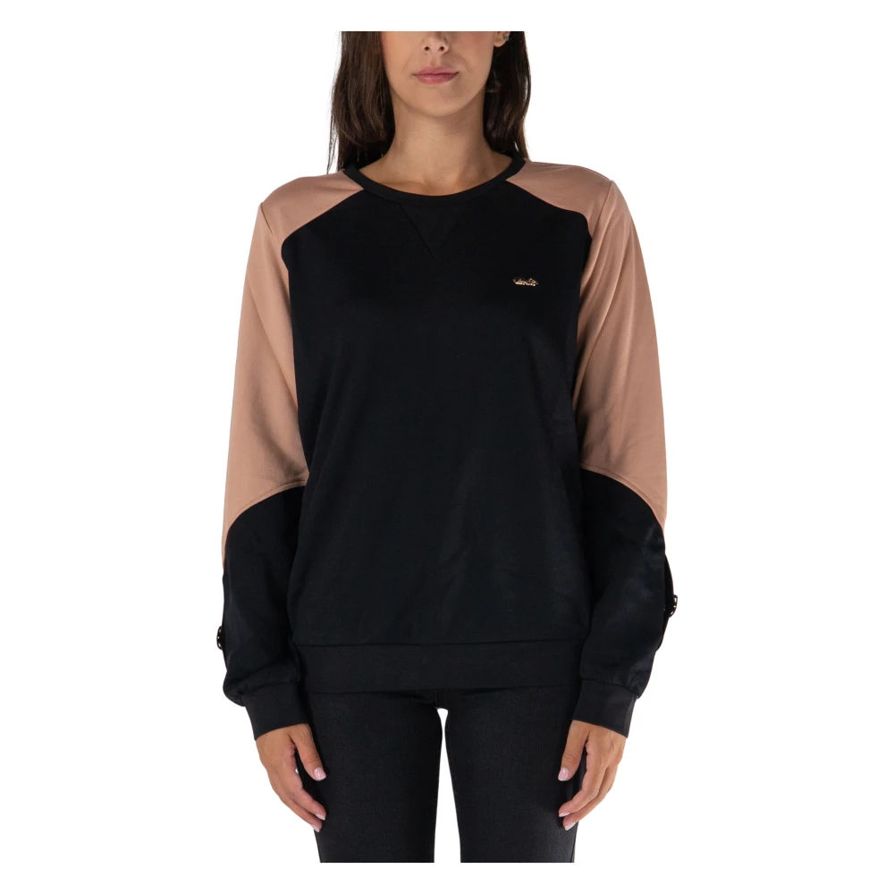 Liu Jo Rhinestone Crewneck Sweatshirt Black Dames