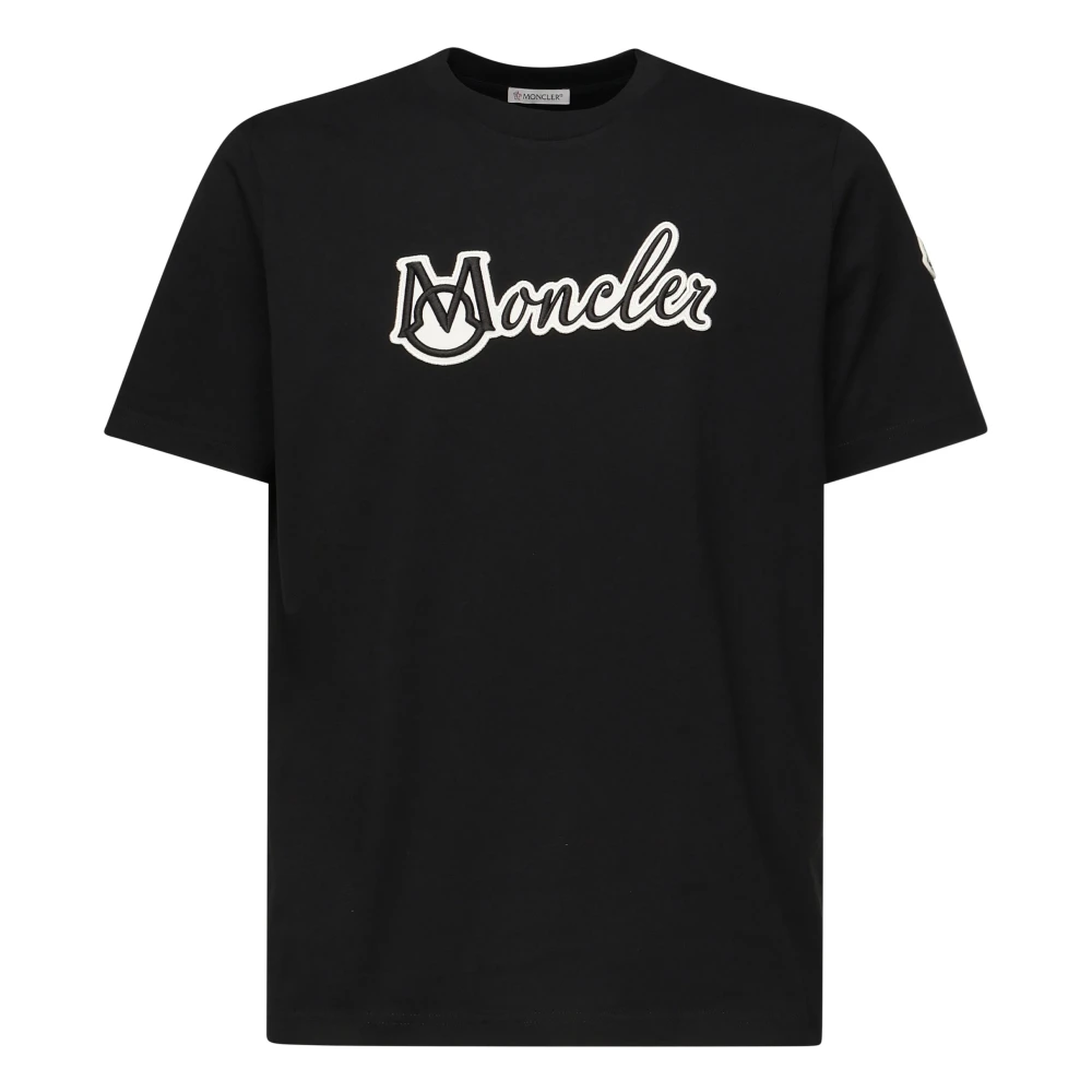 Moncler Zwarte Katoenen T-shirts en Polos Black Heren