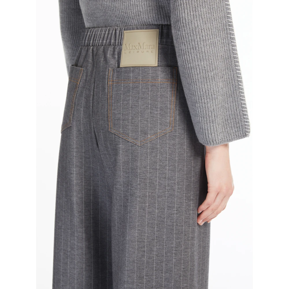 Max Mara Grijze Gestreepte Rechte Broek Gray Dames