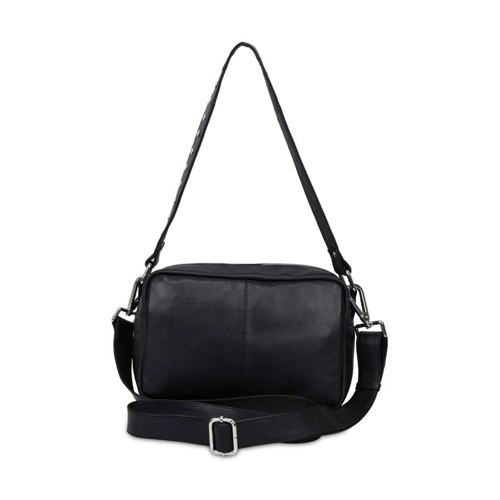 Núnoo Stijlvolle Zwarte Studs Schoudertas Black Dames
