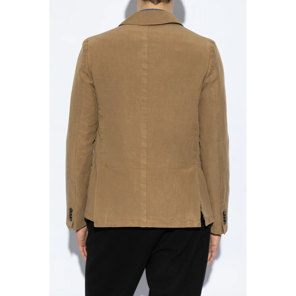 Officine Générale Blazer met linnen afwerking Brown Heren