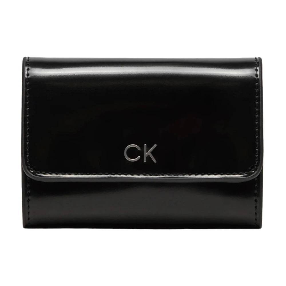 Calvin Klein Stijlvolle Polyurethaan Portemonnee Collectie Black