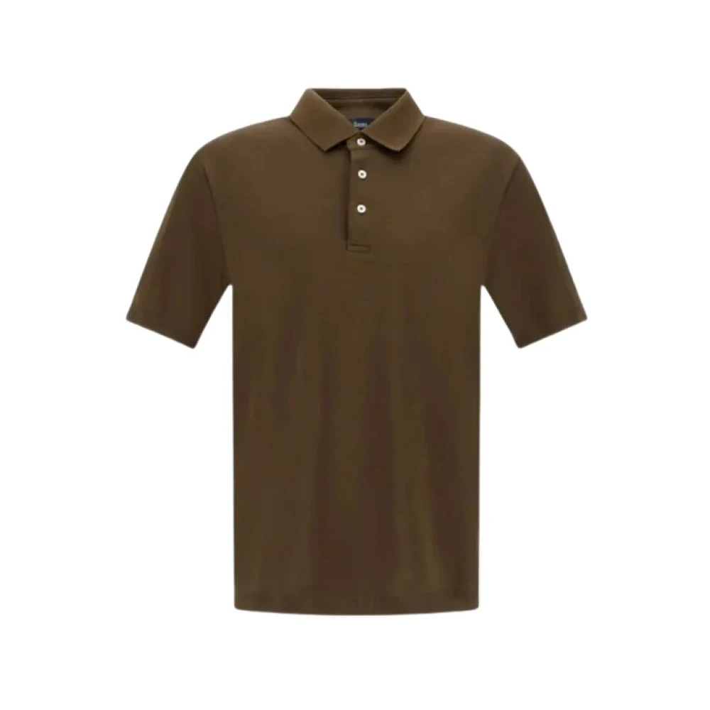 Herno Mannelijk Bruin Polo Shirt Met Jersey Knit Effect