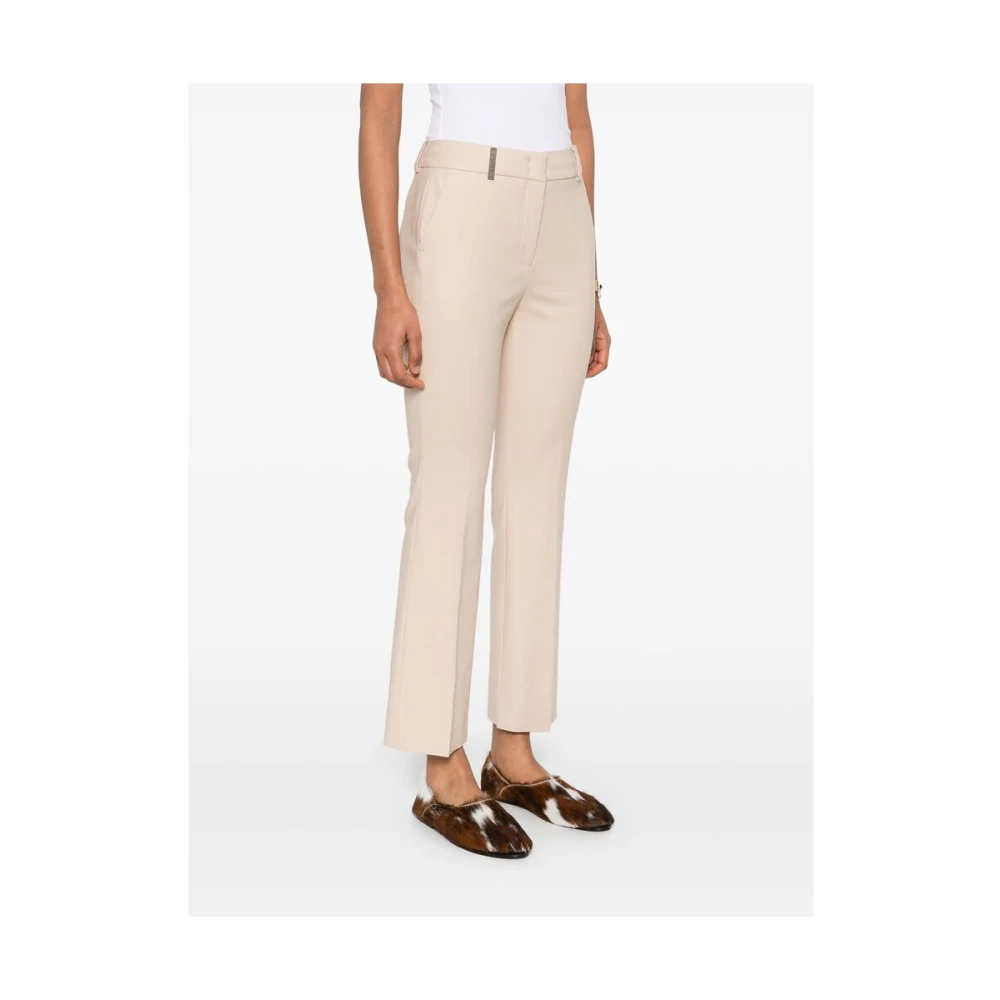 PESERICO Beige Geknoopte Broek Beige Dames