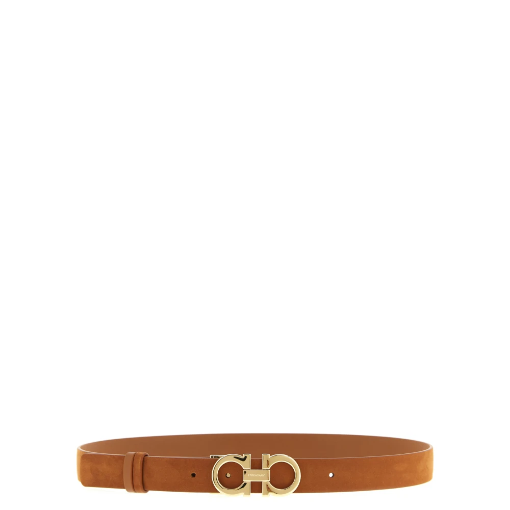Ferragamo Women's Brown Reversible Gancini Belt - Belts - 85 Cm - Accessories