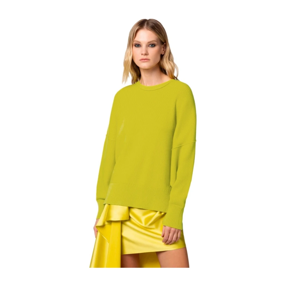 Elisabetta Franchi Zuur Groene Crewneck Jumper Green Dames