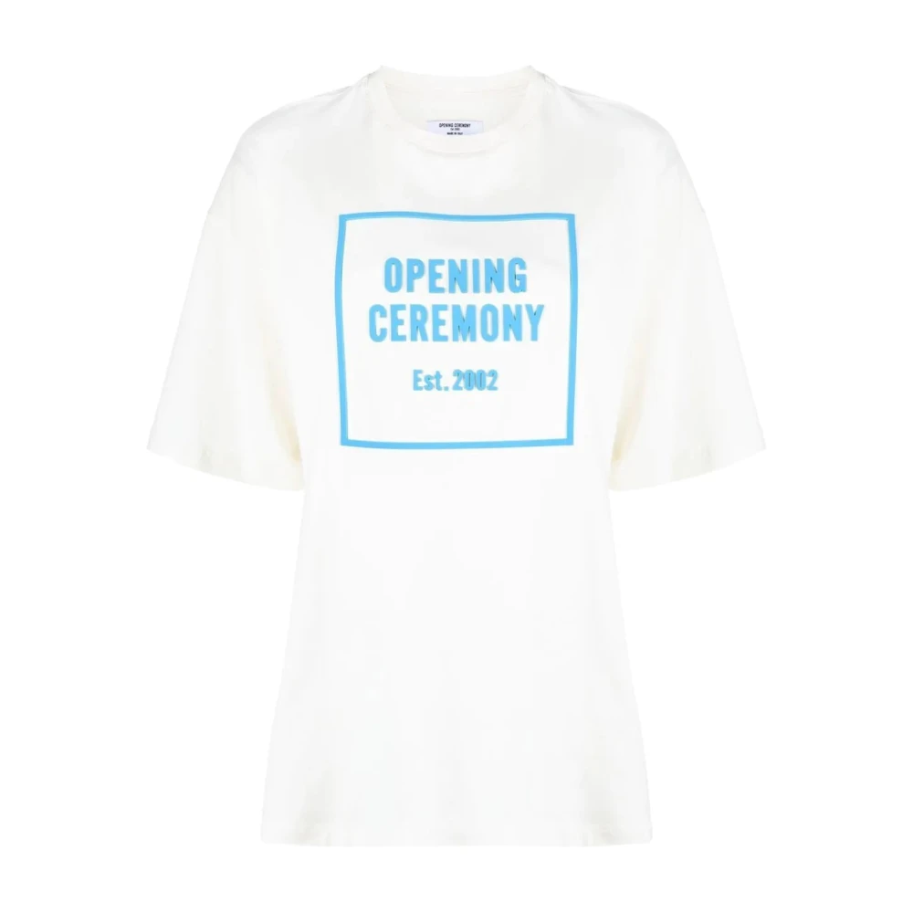 Opening Ceremony Casual Wit Katoenen T-Shirt met Korte Mouwen White Dames