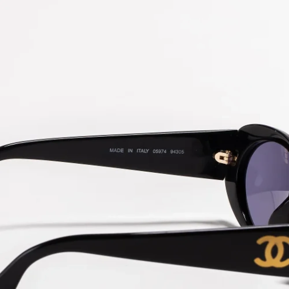 Chanel Vintage Pre-owned Acetate sunglasses Black Dames