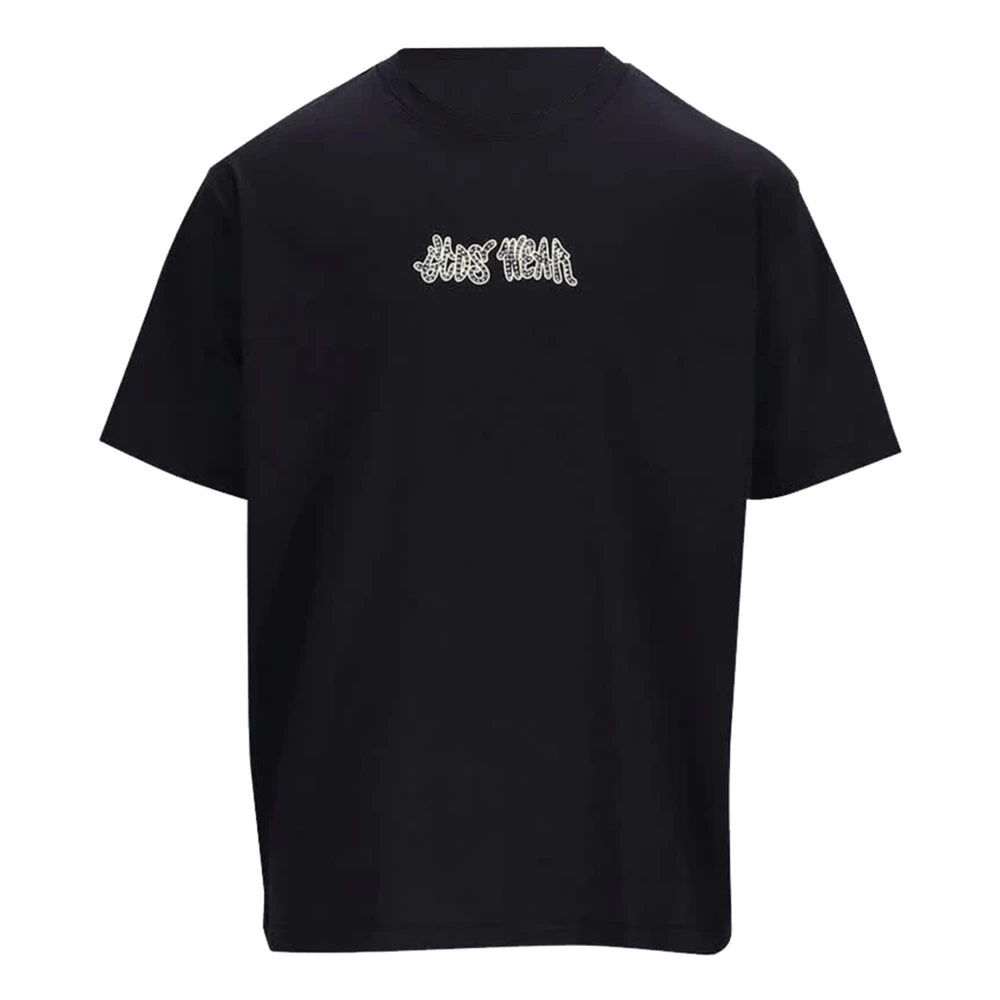 Gcds Zwart Graffiti Loose T-Shirt Black Heren