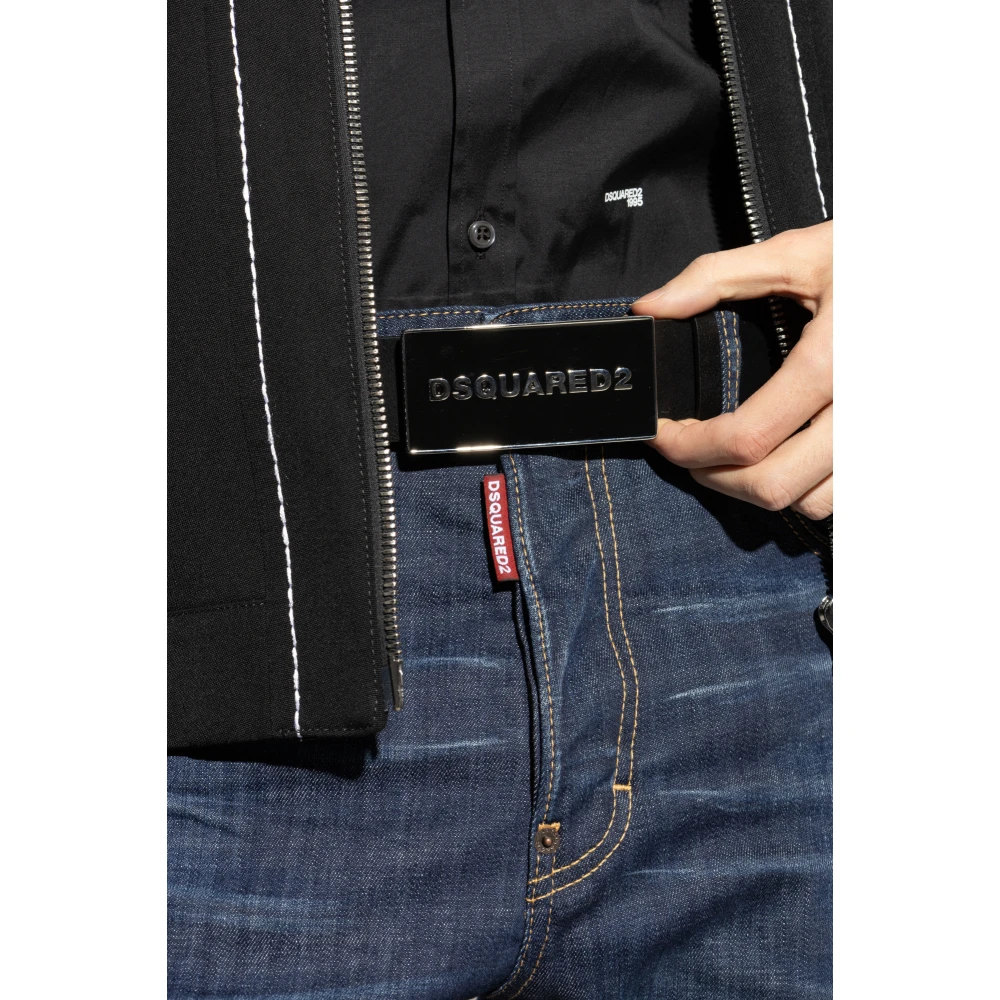 Dsquared2 Leren riem Black Heren