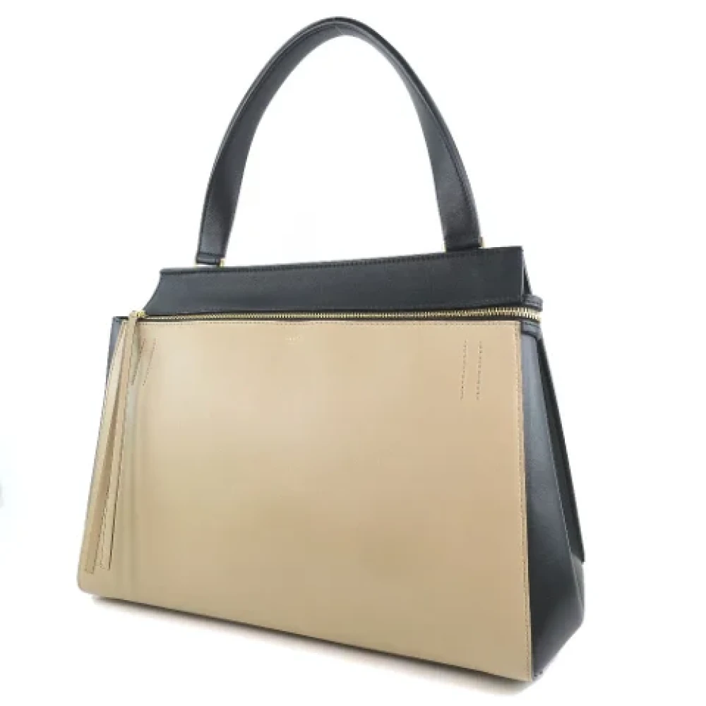 Celine Vintage Pre-owned Leather handbags Beige Dames
