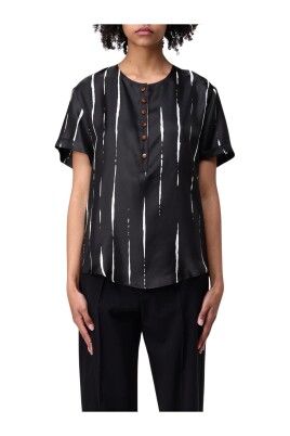 black-striped-silk-blouse