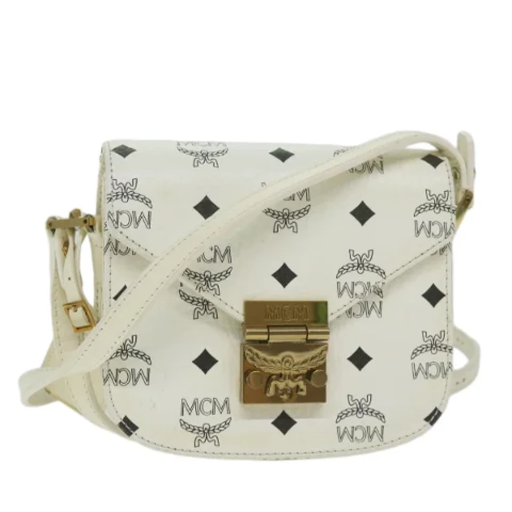 MCM Pre-owned Canvas shoulder-bags White Dames