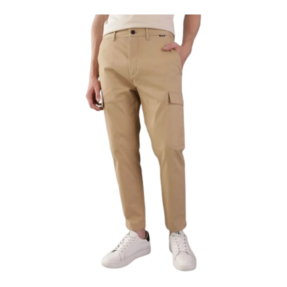 Calvin Klein Moderne Twill Tapered Cargo Broek Beige Heren
