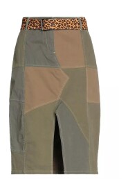Wojskowa Zielona Bawełniana Spódnica Midi dla Kobiet