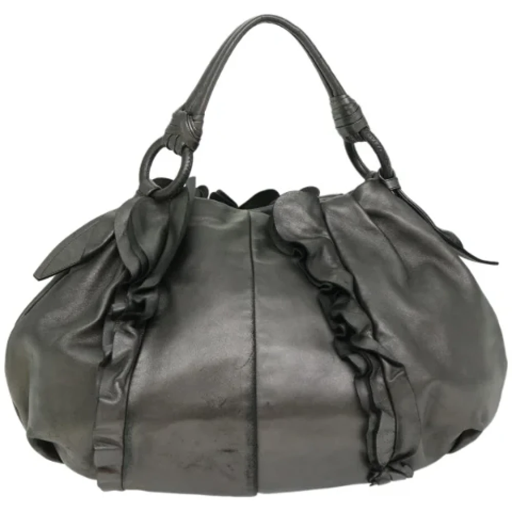 Prada Vintage Pre-owned Leather shoulder-bags Gray Dames
