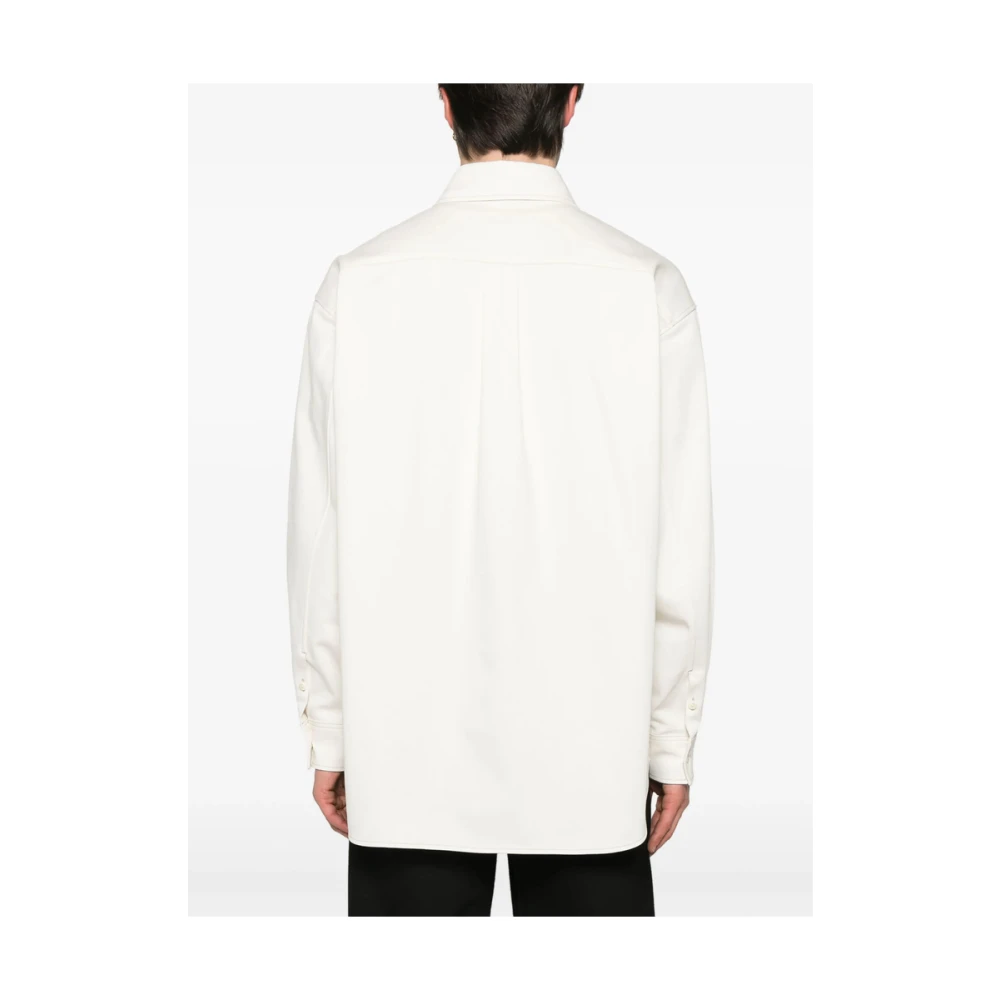 Lemaire Amandel Beige Knoopshirt White Heren