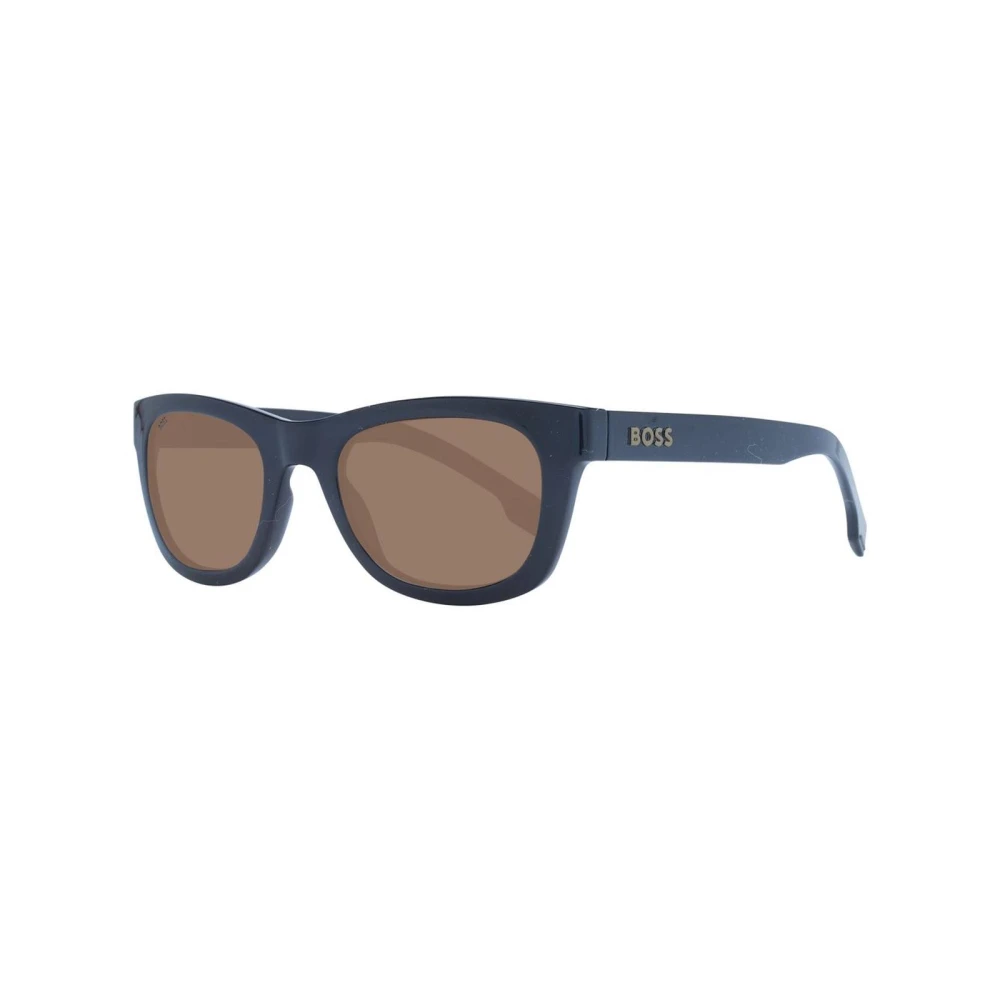 Hugo Men's Black Rectangle Sunglasses With Uv Protection