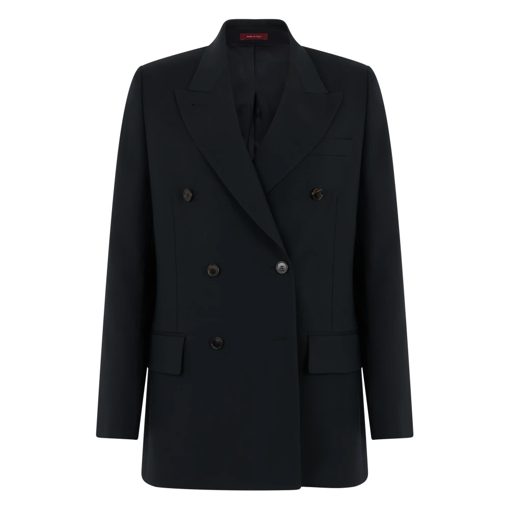 Gucci Women's Black Blazers, S, Double-Breasted Wool Blazer