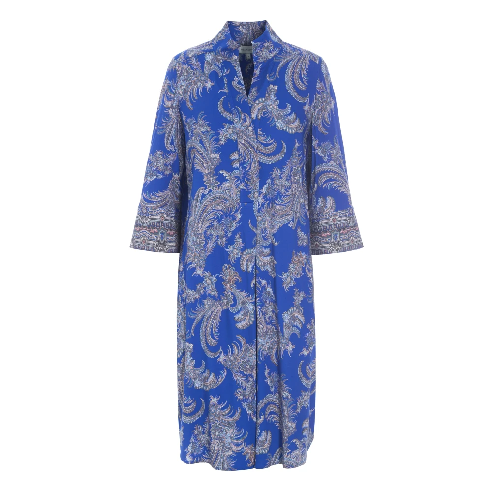 Dea Kudibal Blå Paisley Kimono-inspirerad Skjortklänning Blue, Dam