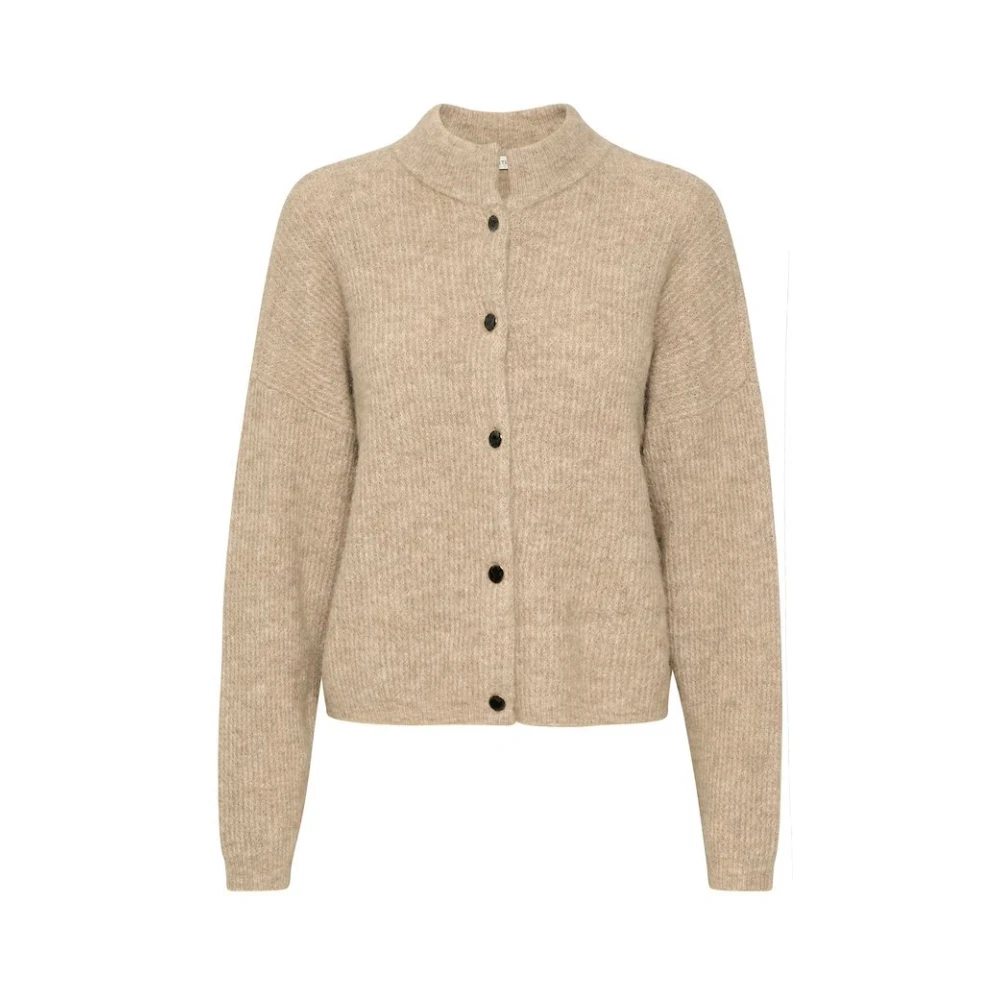 Gestuz Beige Short Cardigan Alphagz Style - Female - Cardigans - Xs - Knitwear