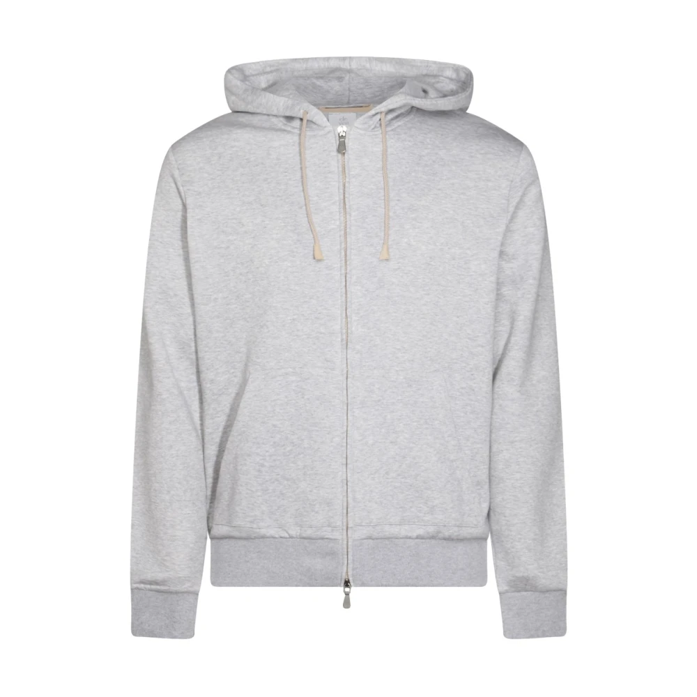 Eleventy Lichtgrijs Melange Hoodie Gray Heren