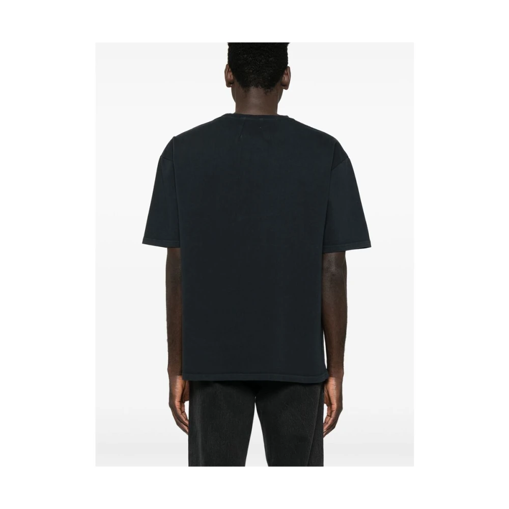 Rhude Zwart T-shirt met Logo Print en Ronde Hals Black Heren