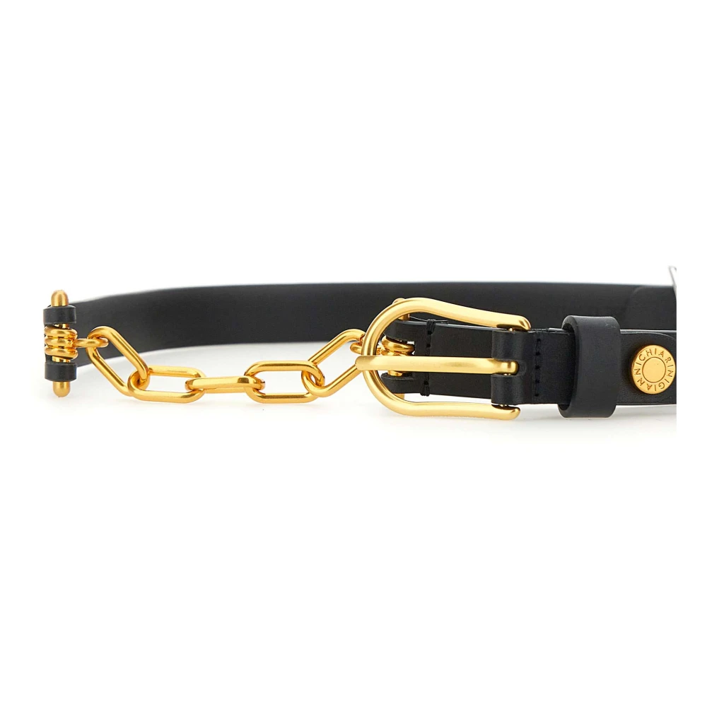 Gianni Chiarini Leren Riem met Antiek Gouden Gesp Black Dames