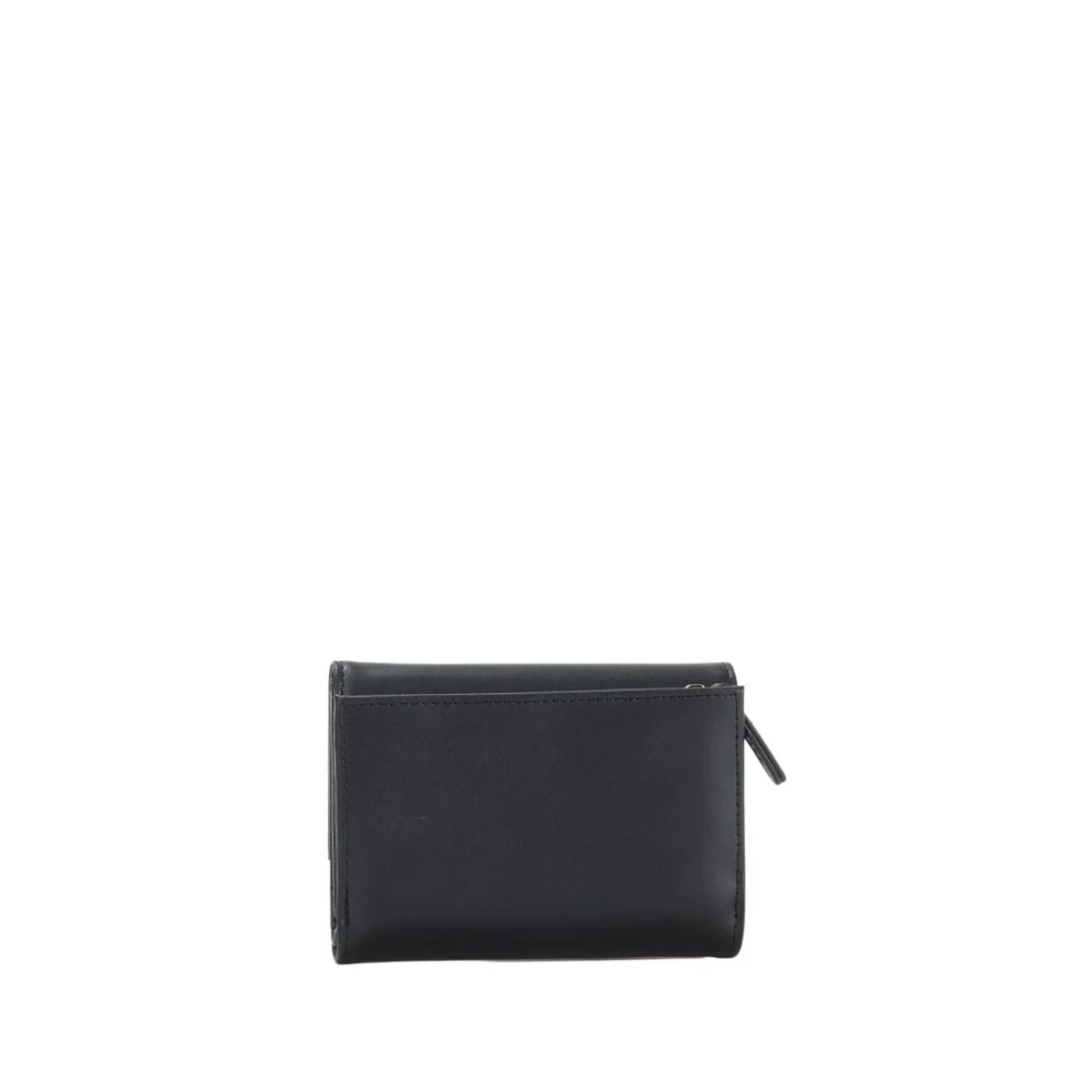 Twinset Portemonnee van glad leer met groot logo Black Dames