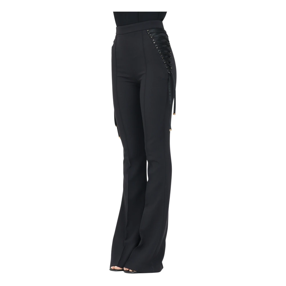 Elisabetta Franchi Zwarte elegante broek met hoge taille Black Dames