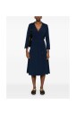 robe-midi-bleue-portefeuille-avec-ceinture