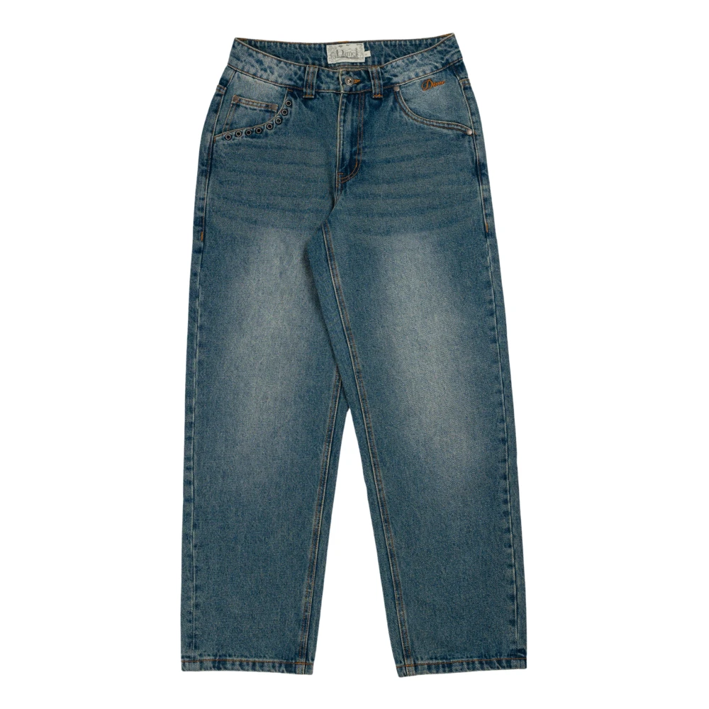 Dime Mtl Indigo Relaxte Denim Broek Blue Heren