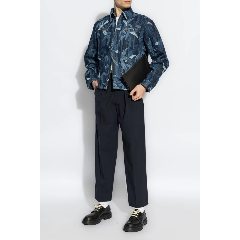 Kenzo Spijkerjasje met decoratief patroon Blue Heren