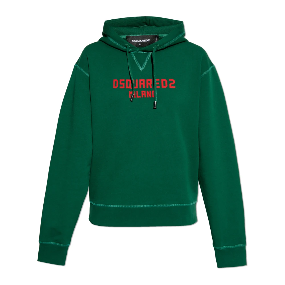 Dsquared2 Sweatshirt med logotyp Green, Dam