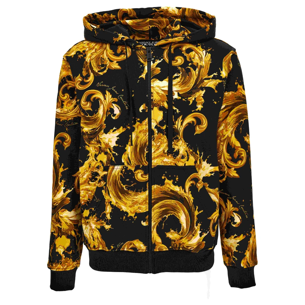 Versace Jeans Couture Uomo Nero - Felpa Con Zip - Sweatshirts & Hoodies - Xl
