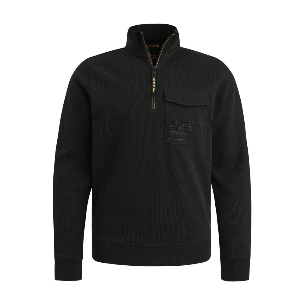 PME Legend Halve Rits Gebreid Sweatshirt Black Heren
